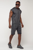 Оптом Спортивный костюм летний мужской темно-серого цвета 2262TC, фото 2