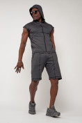 Оптом Спортивный костюм летний мужской темно-серого цвета 2262TC, фото 5
