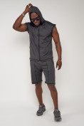 Оптом Спортивный костюм летний мужской темно-серого цвета 2262TC, фото 7