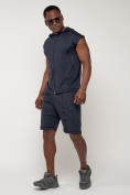 Оптом Спортивный костюм летний мужской темно-синего цвета 2262TS, фото 3