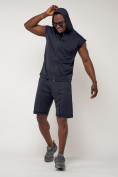 Оптом Спортивный костюм летний мужской темно-синего цвета 2262TS, фото 6