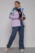 Оптом Горнолыжная куртка женская зимняя великан фиолетового цвета 2263F, фото 7