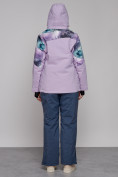 Оптом Горнолыжная куртка женская зимняя великан фиолетового цвета 2263F в Омске, фото 11