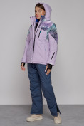 Оптом Горнолыжная куртка женская зимняя великан фиолетового цвета 2263F, фото 12