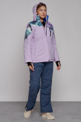 Оптом Горнолыжная куртка женская зимняя великан фиолетового цвета 2263F в Волгоградке, фото 13