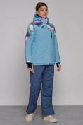 Оптом Горнолыжная куртка женская зимняя великан голубого цвета 2263Gl в Самаре, фото 11