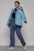 Оптом Горнолыжная куртка женская зимняя великан голубого цвета 2263Gl в Ульяновске, фото 6