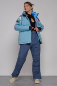 Оптом Горнолыжная куртка женская зимняя великан голубого цвета 2263Gl в Кемерово, фото 7