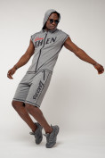 Оптом Спортивный костюм летний мужской светло-серого цвета 2264SS, фото 7