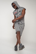 Оптом Спортивный костюм летний мужской светло-серого цвета 2264SS, фото 9