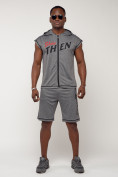 Оптом Спортивный костюм летний мужской серого цвета 2264Sr в Тюмени