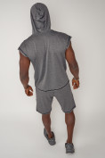 Оптом Спортивный костюм летний мужской серого цвета 2264Sr в Астане, фото 9