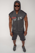 Оптом Спортивный костюм летний мужской темно-серого цвета 2264TC в Уфе, фото 13