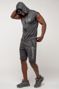 Оптом Спортивный костюм летний мужской темно-серого цвета 2264TC в Краснодаре, фото 4