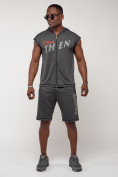 Оптом Спортивный костюм летний мужской темно-серого цвета 2264TC в Сочи, фото 5