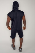 Оптом Спортивный костюм летний мужской темно-синего цвета 2264TS в Самаре, фото 16