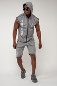 Оптом Спортивный костюм летний мужской светло-серого цвета 2265SS в Тюмени, фото 10