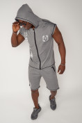 Оптом Спортивный костюм летний мужской светло-серого цвета 2265SS в Самаре, фото 12