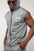 Оптом Спортивный костюм летний мужской светло-серого цвета 2265SS в Уфе, фото 17