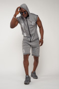 Оптом Спортивный костюм летний мужской светло-серого цвета 2265SS, фото 9