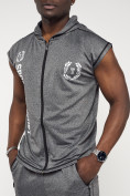 Оптом Спортивный костюм летний мужской серого цвета 2265Sr в Уфе, фото 10