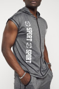 Оптом Спортивный костюм летний мужской серого цвета 2265Sr в Перми, фото 11