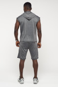 Оптом Спортивный костюм летний мужской серого цвета 2265Sr в Астане, фото 4