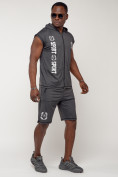 Оптом Спортивный костюм летний мужской темно-серого цвета 2265TC, фото 2
