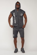 Оптом Спортивный костюм летний мужской темно-серого цвета 2265TC, фото 5