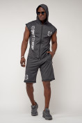 Оптом Спортивный костюм летний мужской темно-серого цвета 2265TC, фото 7