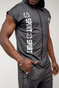 Оптом Спортивный костюм летний мужской темно-серого цвета 2265TC, фото 15