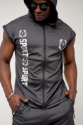 Оптом Спортивный костюм летний мужской темно-серого цвета 2265TC, фото 16
