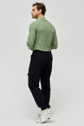 Оптом Трикотажные брюки мужские черного цвета 2269Ch в Перми, фото 3