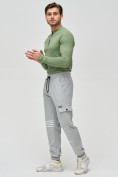 Оптом Трикотажные брюки мужские серого цвета 2269Sr в Перми, фото 3