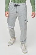 Оптом Трикотажные брюки мужские серого цвета 2269Sr в Перми