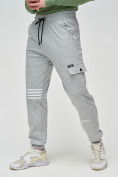 Оптом Трикотажные брюки мужские серого цвета 2269Sr в Казани, фото 6