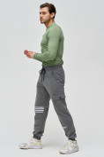 Оптом Трикотажные брюки мужские темно-серого цвета 2269TC, фото 2