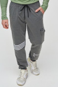 Оптом Трикотажные брюки мужские темно-серого цвета 2269TC, фото 5