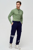 Оптом Трикотажные брюки мужские темно-синего цвета 2269TS, фото 4