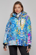 Оптом Горнолыжная куртка женская зимняя большого размера разноцветного цвета 2270-1Rz в Екатеринбурге