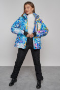 Оптом Горнолыжная куртка женская зимняя большого размера разноцветного цвета 2270-1Rz в Екатеринбурге, фото 14