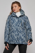 Оптом Горнолыжная куртка женская зимняя большого размера темно-серого цвета 2270-1TC в Екатеринбурге, фото 4