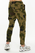 Оптом Трикотажные брюки зауженные камуфляжного цвета 227001Kf в Перми, фото 5