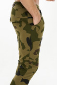Оптом Трикотажные брюки зауженные камуфляжного цвета 227001Kf в Перми, фото 7