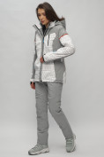 Оптом Горнолыжная куртка женская зимняя великан белого цвета 2272-1Bl в Казани, фото 15