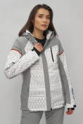Оптом Горнолыжная куртка женская зимняя великан белого цвета 2272-1Bl в Самаре, фото 3