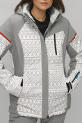 Оптом Горнолыжная куртка женская зимняя великан белого цвета 2272-1Bl в Перми, фото 4