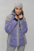Оптом Горнолыжная куртка женская зимняя великан фиолетового цвета 2272-1F в Санкт-Петербурге