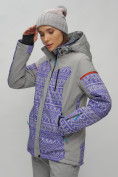 Оптом Горнолыжная куртка женская зимняя великан фиолетового цвета 2272-1F, фото 16