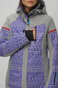 Оптом Горнолыжная куртка женская зимняя великан фиолетового цвета 2272-1F, фото 3